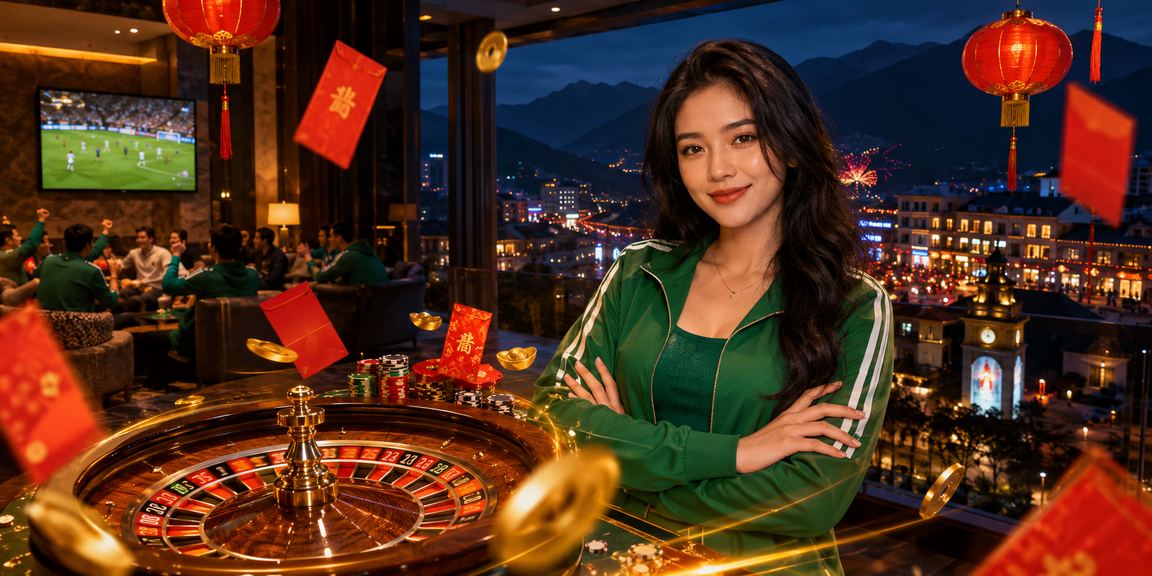 Bàn roulette với đèn lồng trang trí tại Sapa